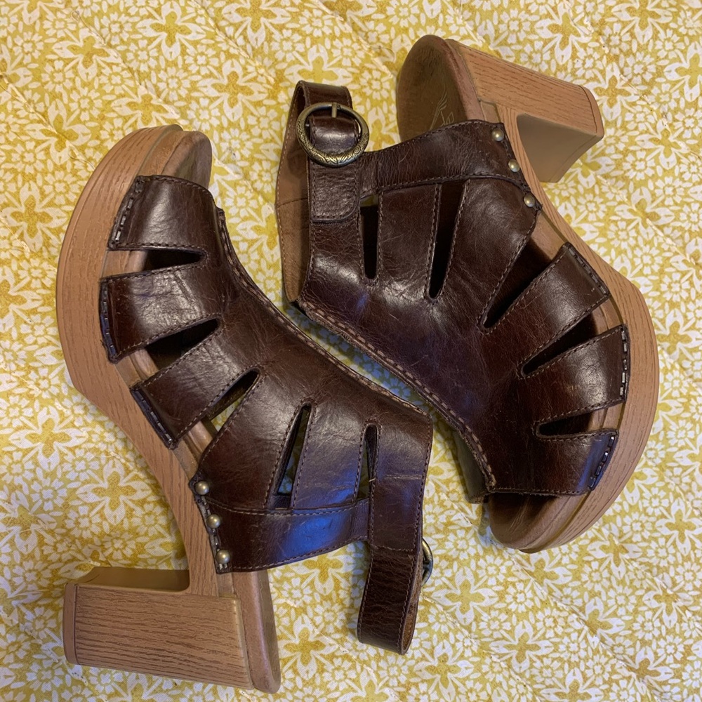 Dansko peep toe strappy heel